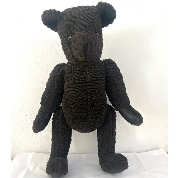 Jointed Teddy Bear Christmas dark brown Curly, Rare Find! Beautiful! Jean Bears - Picture 3 of 11